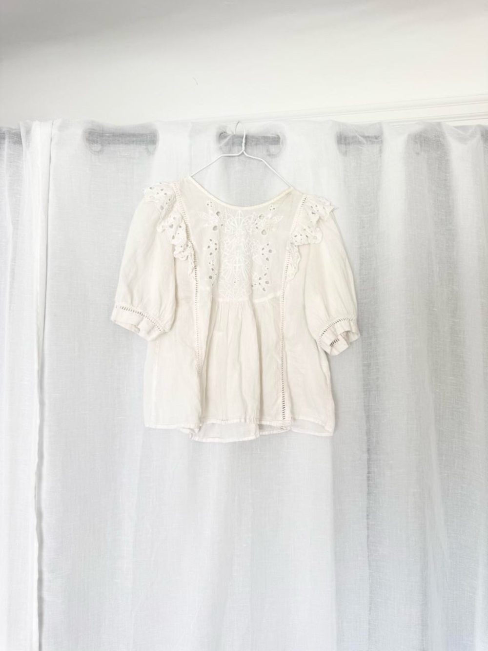 romantic white eyelet babydoll blouse ♡